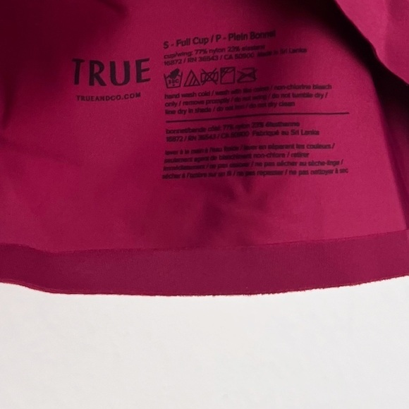 NWT True & Co True Body Lift Triangle Adjustable Strap Bra in Beet Red - Picture 9 of 9